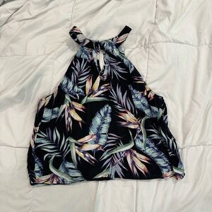 H&M Black Tropical Print Tank Top